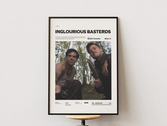 Inglourious Basterds Poster, Quentin Tarantino Cult Movie Print, Brad Pitt Poster, Alternative Inglourious Basterds Print, Movie Wall Decor