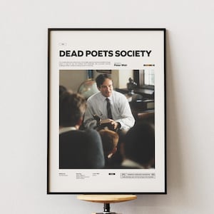 Dead Poets Society Poster, Robin Williams Poster, Peter Weir Film Dead Poets Society Print, Cult Movie Poster, Movie Wall Decor Idea