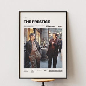 Póster de El Prestigio, póster de Christian Bale y Hugh Jackman, lámina de El Prestigio de Christopher Nolan, decoración de películas de culto, arte mural cinematográfico