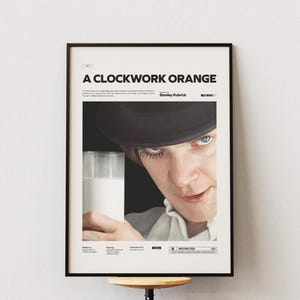 A Clockwork Orange Poster, Stanley Kubrick Film Poster, Malcolm McDowell Poster, A Clockwork Orange Print, Movie Wall Art, Gift Movie Poster