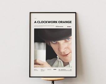 A Clockwork Orange Poster, Stanley Kubrick Film Poster, Malcolm McDowell Poster, A Clockwork Orange Print, Movie Wall Art, Gift Movie Poster