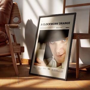 A Clockwork Orange Poster, Stanley Kubrick Film Poster, Malcolm McDowell Poster, A Clockwork Orange Print, Movie Wall Art, Gift Movie Poster