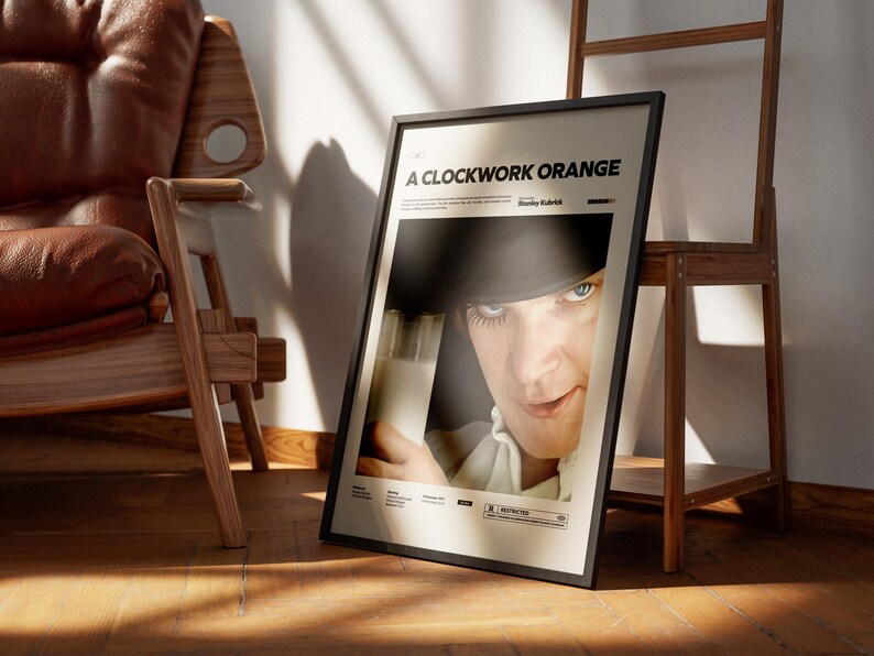 A Clockwork Orange Poster, Stanley Kubrick Film Poster, Malcolm McDowell Poster, A Clockwork Orange Print, Movie Wall Art, Gift Movie Poster
