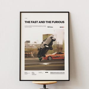 The Fast and the Furious Poster, Paul Walker Film Poster, Vin Diesel Moive Print