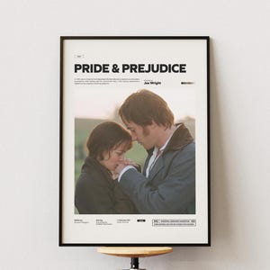 Póster de Orgullo y Prejuicio, póster de Keira Knightley y Matthew Macfadyen, póster de Orgullo y Prejuicio de la película de amor, idea para decorar la pared de la película.