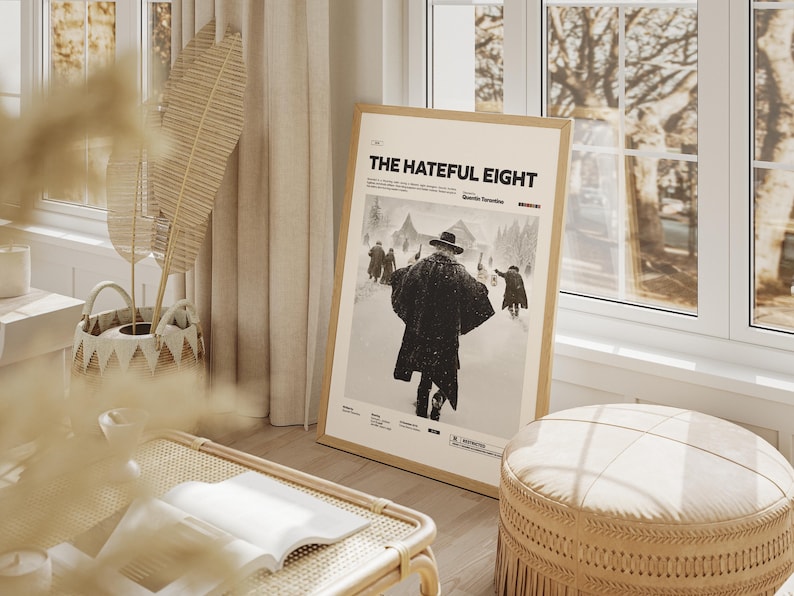 The Hateful Eight Poster, Quentin Tarantino Film Poster, Samuel L. Jackson and Kurt Russell are in The Hateful Eight Print, Movie Wall Art