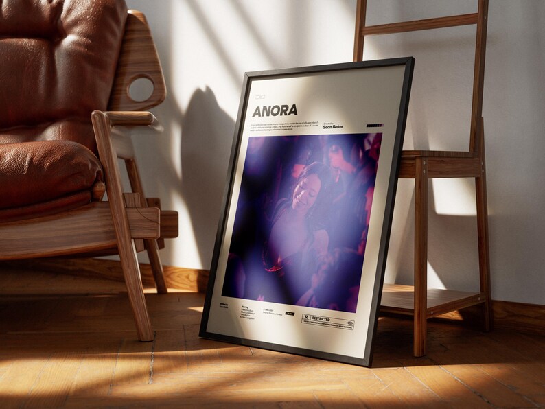 Anora Film Poster, Alternative Movie Art, Oscar Winner Sean Baker's Romantic Drama Print, Mikey Madison Poster Print, Cinematic Room Decor