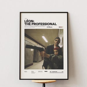 Leon: O pôster profissional do filme, impressão de pôster de filme alternativo, Jean Reno, Gary Oldman e Natalie Portman Film Leon Print Wall Art