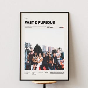 Fast and Furious Film Poster, Alternative Film Poster, Rennauto Poster Druck, Rennsport Themen Wanddekoration, Fast and Furious Film Wandkunst