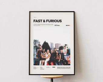Fast and Furious Poster, Racing Car Poster, Dominic Toretto Print, Gary Scott Movie Art