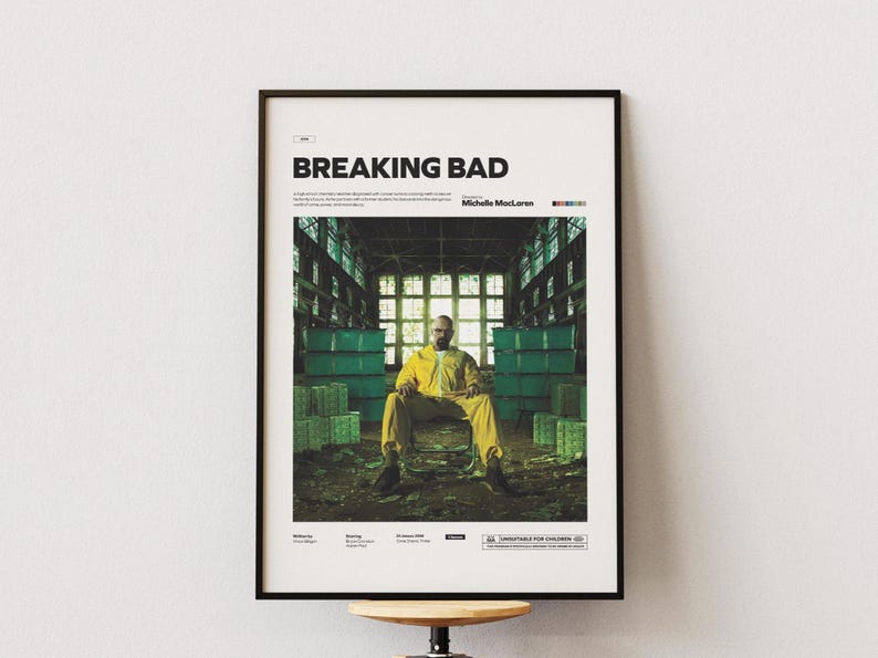 Breaking Bad Poster, Bryan Cranston Poster, Popular TV Series Breaking Bad Poster Print, Cinematic Wall Decor, Gift Wall Art Idea