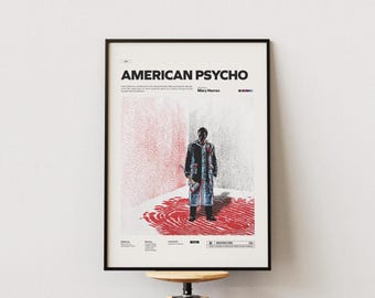 American Psycho Poster, Christian Bale Poster, American Psycho Print, Mary Harron Film Poster, Cinematic Wall Decor Idea, Movie Wall Art