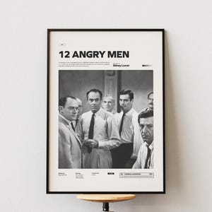 Póster de 12 hombres sin piedad, póster de Henry Fonda, arte mural memorable de la película "La Ley", impresión de 12 hombres sin piedad, póster de película vintage, decoración de películas de culto