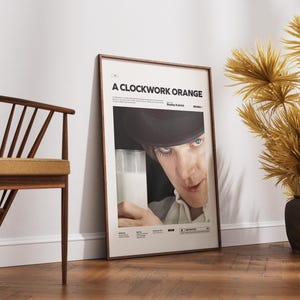 A Clockwork Orange Poster, Stanley Kubrick Film Poster, Malcolm McDowell Poster, A Clockwork Orange Print, Movie Wall Art, Gift Movie Poster