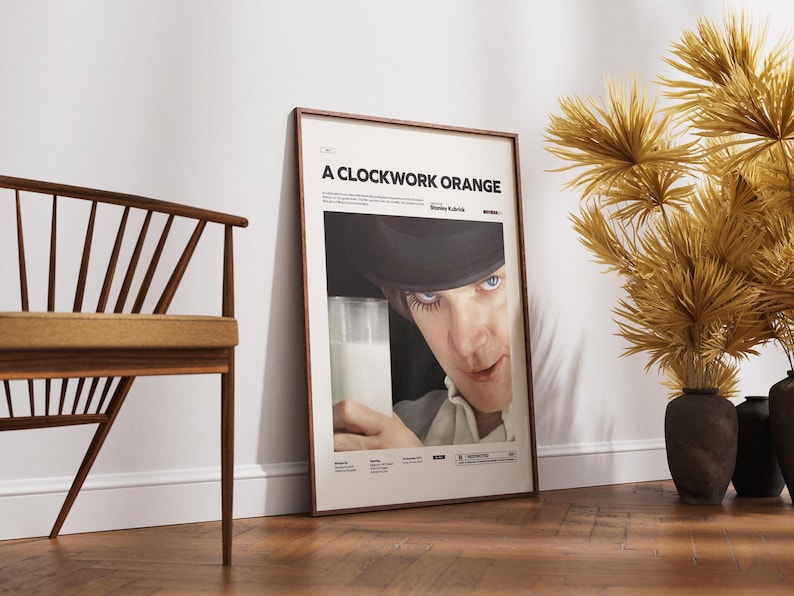 A Clockwork Orange Poster, Stanley Kubrick Film Poster, Malcolm McDowell Poster, A Clockwork Orange Print, Movie Wall Art, Gift Movie Poster