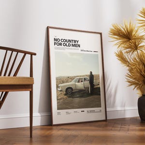 No Country for Old Men Poster, Alternative Movie Art, Coen Brothers Film Print, Neo-Western Thriller Decor,  Cinematic Room Decor