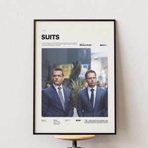 Póster de la serie Suits, póster de la historia de los abogados de Nueva York, póster de Gabriel Macht y Patrick J. Adams, decoración de pared de películas