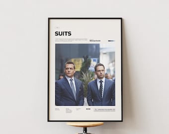 Suits Tv Series Poster, NYC Lawyers Story Suits Alternative Print Poster, Gabriel Macht and Patrick J. Adams Poster, Movie Wall Decor