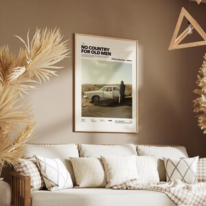 No Country for Old Men Poster, Alternative Movie Art, Coen Brothers Film Print, Neo-Western Thriller Decor,  Cinematic Room Decor