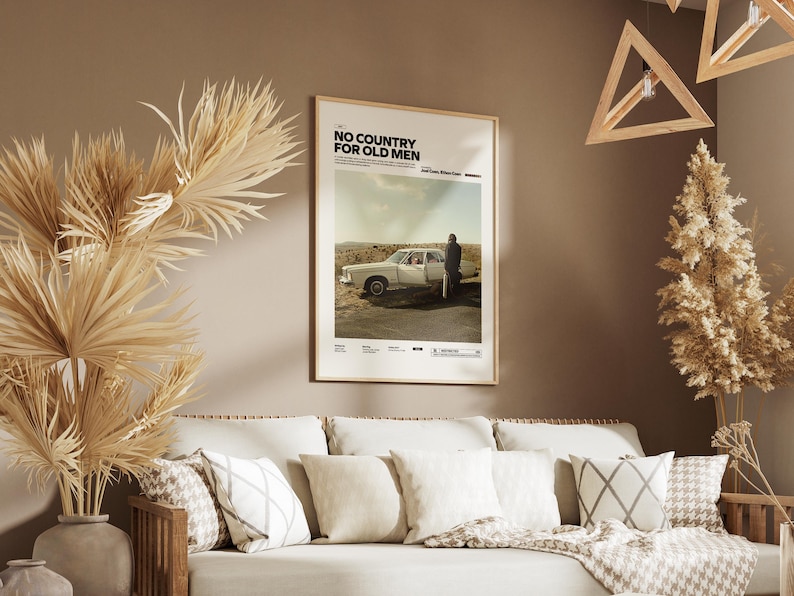 No Country for Old Men Poster, Alternative Movie Art, Coen Brothers Film Print, Neo-Western Thriller Decor,  Cinematic Room Decor