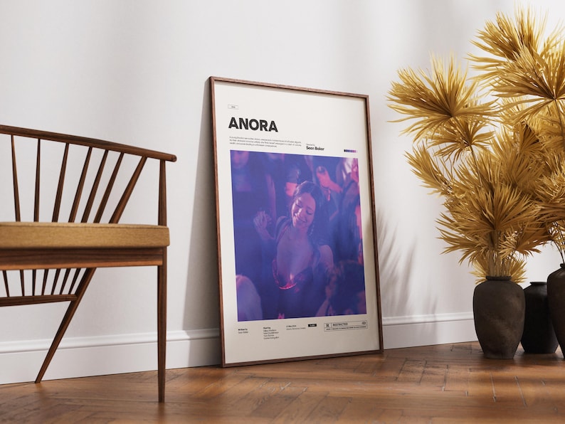 Anora Film Poster, Alternative Movie Art, Oscar Winner Sean Baker's Romantic Drama Print, Mikey Madison Poster Print, Cinematic Room Decor