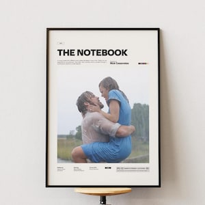 Póster de El diario de Noa, póster de Ryan Gosling y Rachel McAdams, impresión de la película romántica El diario de Noa de Nick Cassavetes, idea de arte mural de película para regalar