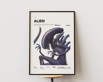 Alien Poster, Ridley Scott's Film Alien Print, Cult Horror Movie Poster, Sigourney Weaver Starring Film Print, Movie Wall Art Idea