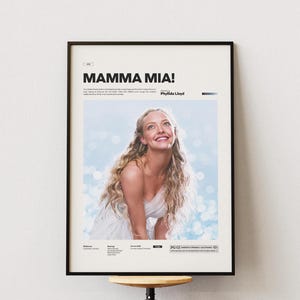 Mamma Mia Poster, Meryl Streep Film Poster, Amanda Seyfried Poster, Phyllida Lloyd Film Mamma Mia Print, Movie Wall Decor Idea
