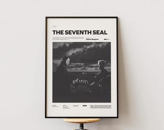 The Seventh Seal Poster, Ingmar Bergman's The Seventh Seal Print, Cult Movie Poster, Famous Film Wall Art Idea, Gift Movie Poster