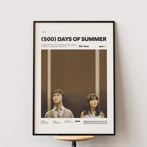 Afiche de la película 500 días de verano, póster de película alternativa, Joseph Gordon-Levitt y Zooey Deschanel en el póster de la película 500 días de verano