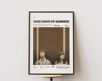 GJHTQLP Poster su tela, motivo: 500 Days Of Summer, decorazione per camera da letto, 30 x 45 cm