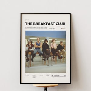 Póster de El club de los cinco, película de John Hughes de 1985, póster impreso de El club de los cinco, Emilio Estevez, póster de Molly Ringwald, idea de decoración de pared de película