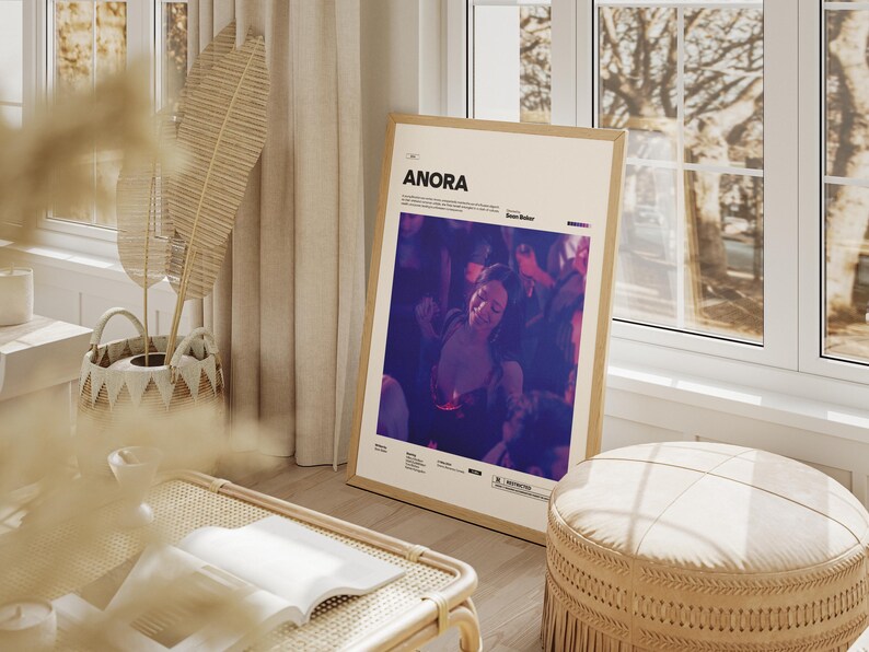 Anora Film Poster, Alternative Movie Art, Oscar Winner Sean Baker's Romantic Drama Print, Mikey Madison Poster Print, Cinematic Room Decor