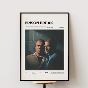 Póster de Prison Break, póster de Lincoln Burrows y Michael Scofield, arte mural de Prison Break, póster de película alternativa