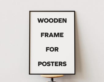 Cadre en bois pour affiche, cadre en bois noir, blanc, naturel et marron foncé, cadre en bois prêt à accrocher, cadre de décoration murale