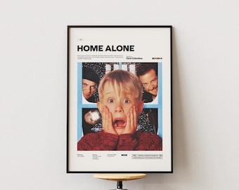 Home Alone Poster, Macaulay Culkin Poster, Christmas Movie Poster Print, Chris Columbus Film Home Alone Print, Gift for Christmas Idea