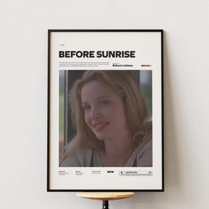 Before Sunrise Film Poster | Ethan Hawke and Julie Delpy in Before Sunrise Movie Poster Print | Special Design Poster | Movie Poster Collage