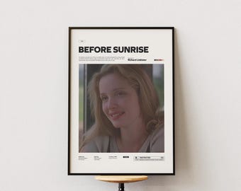 Before Sunrise Film Poster | Ethan Hawke and Julie Delpy in Before Sunrise Movie Poster Print | Special Design Poster | Movie Poster Collage