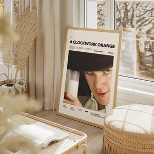A Clockwork Orange Poster, Stanley Kubrick Film Poster, Malcolm McDowell Poster, A Clockwork Orange Print, Movie Wall Art, Gift Movie Poster
