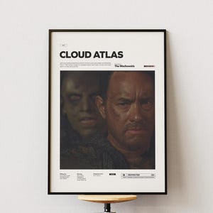 Póster de El Atlas de las Nubes, póster de Tom Hanks y Hugo Weaving, póster alternativo de la película El Atlas de las Nubes, idea de decoración cinematográfica para pared