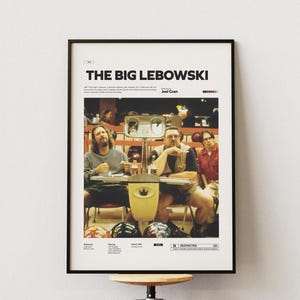 The Big Lebowski Film Poster, Alternativer Film Poster Druck, Jeff Bridges und John Goodman Poster, The Big Lebowski Film Print Wandkunst