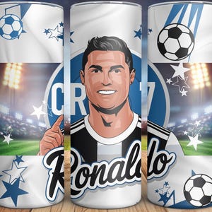 Ronaldo Tumbler Wrap PNG 20oz Skinny | Ronaldo Sublimation Cup Wrap | Soccer Football Digital Download
