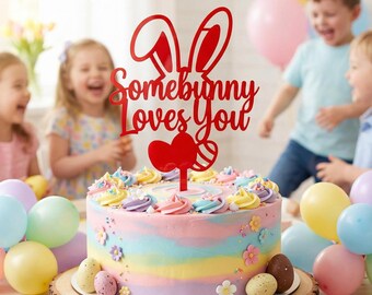 Happy Easter Cake Topper SVG Bundle 18, Easter laser cut toppers, cupcake topper svg | bunny topper svg | Glowforge svg | Cricut cake decor