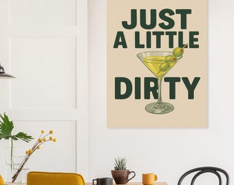 Cocktailmuurkunstposter Dirty Martini Olive Bar Decor Vintage Kitchen Print