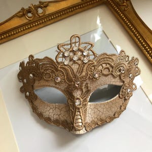 Venetian Gold Masquerade Mask Diamante Glitter Sparkle Ball Fancy Dress Party Cosplay