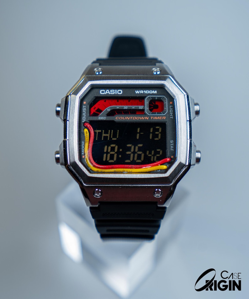 Casio WS1600 “timebomb” Mod – Stainless Steel Bezel + Negative Display ...