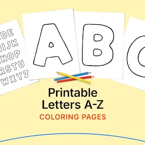 Printable Alphabet Letters Coloring Pages | Uppercase A–Z | Instant Download