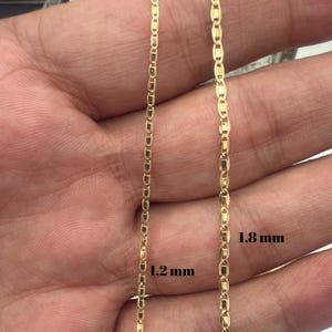 14K Solid Gold Valentino Chain Necklace – Delicate Flat Link Necklace-Mother’s day gift image 3