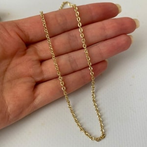 14K Solid Gold Cable Chain Necklace: Dainty Gold Choker
