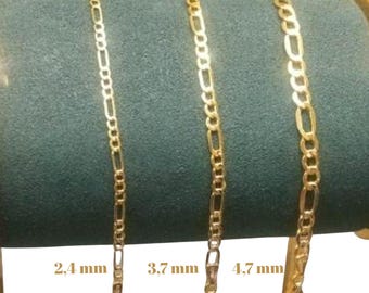 14k Solid Gold Figaro Kettenarmband-Herren Figaro Armband-Gold Gliederkettenarmband, Geschenk für ihn-Unisex Armband-Vatertag Geschenk